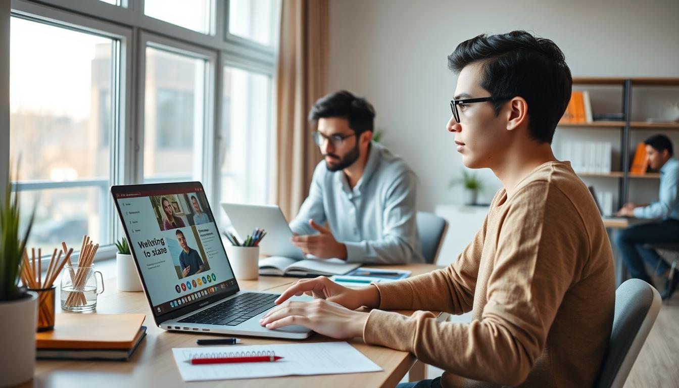 Students collaborating in study space